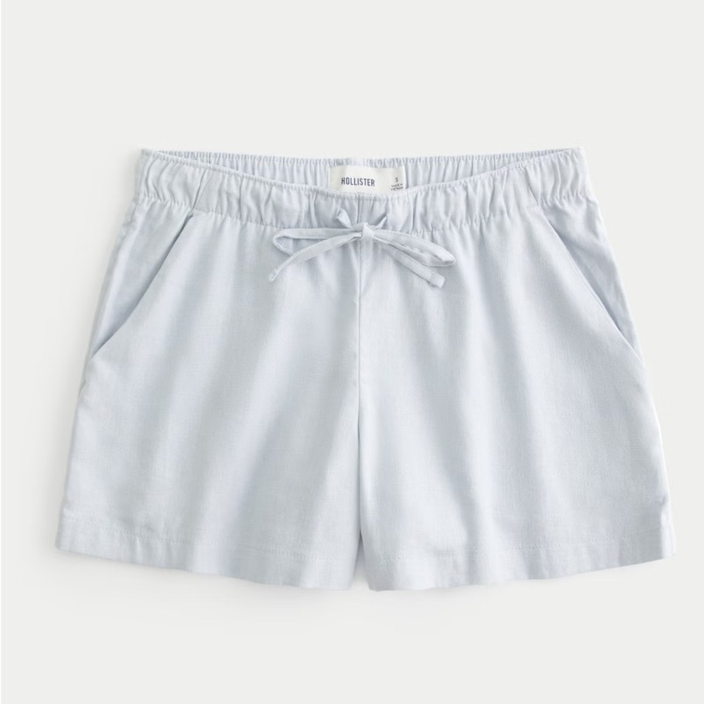 Hollister Ella Adjustable Rise Linen-Blend Pull-On Short